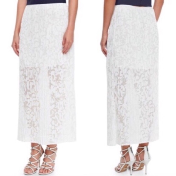 Theory Dresses & Skirts - Theory ‘Delva’ Pleated Burnout White Maxi Skirt